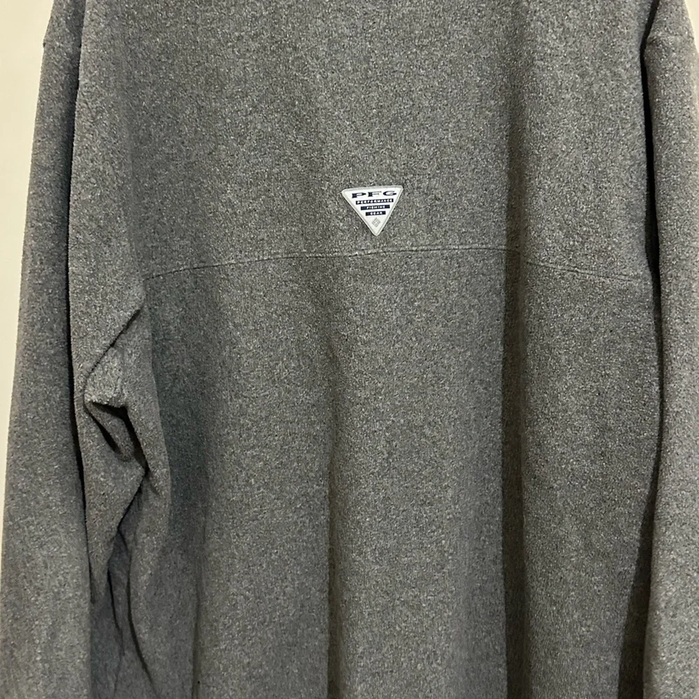 Columbia XXL Gray Pullover Snap Up Front Zipper Pocket Fleece Jacket